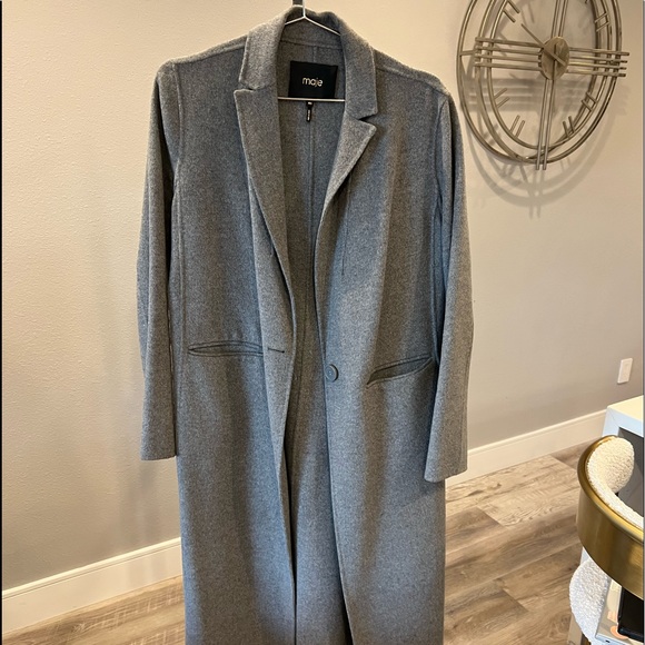 Maje Grey wool coat size 40 - Picture 4 of 9